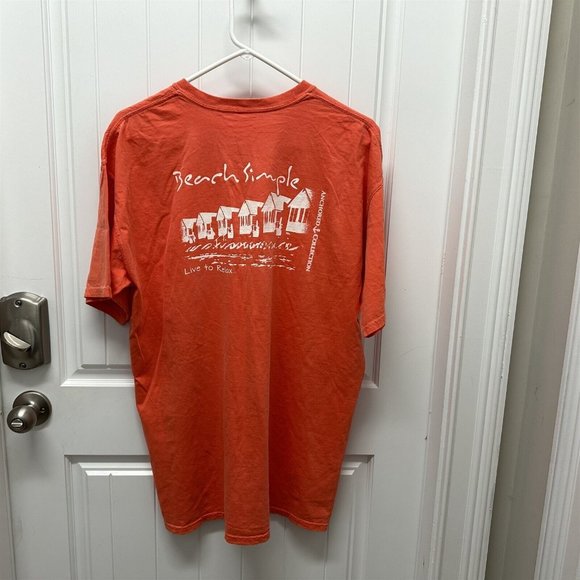 Cape Cod T Shirt Beach Huts Mens Large Orange Beach Simple - Picture 4 of 5